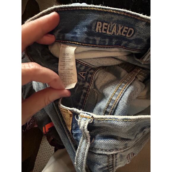 Men’s American Eagle Relaxed Fit Jeans 29x32 Medium Wash Well Loved - Picture 3 of 8
